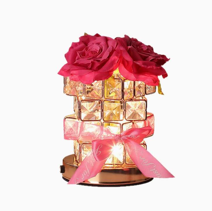 Rose Crystal Bedside Light – Warm Ambient Glow